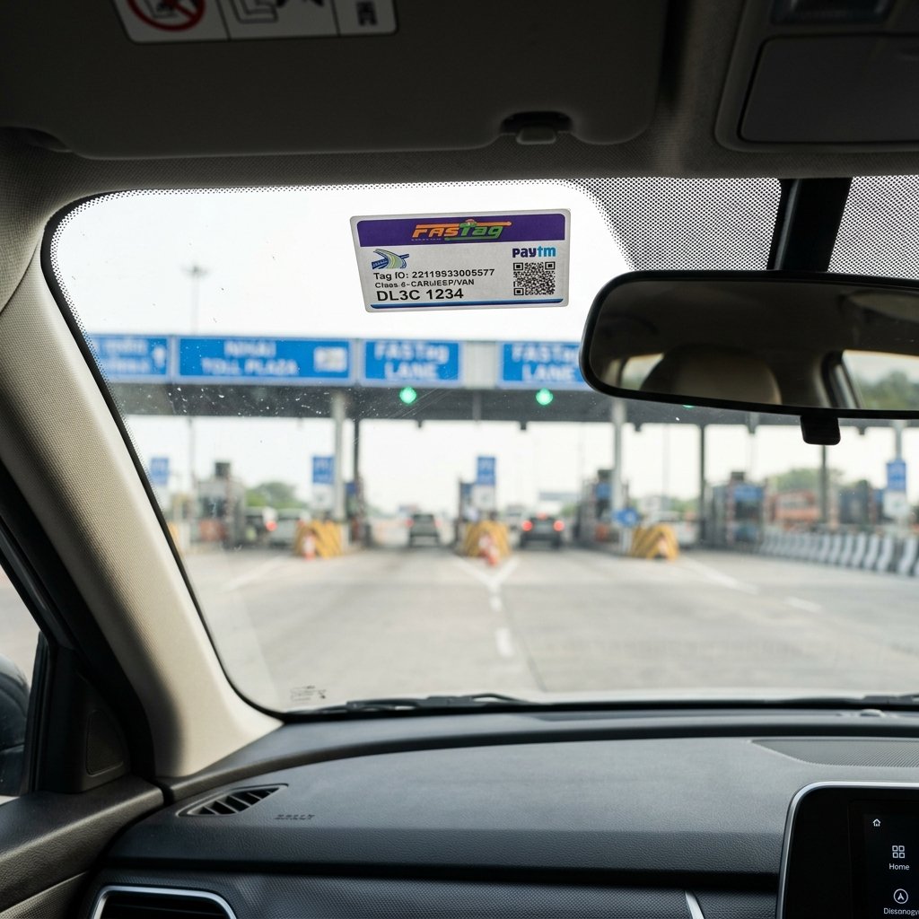 NHAI FASTag Electronic Toll RFID Pass Tag Fitment